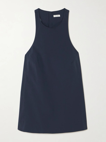  St. Agni   Open Back Cotton Blend Poplin Tank   Navy 