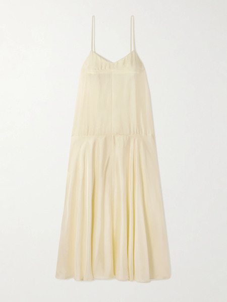  St. Agni   Silk Twill Maxi Dress   Off White 
