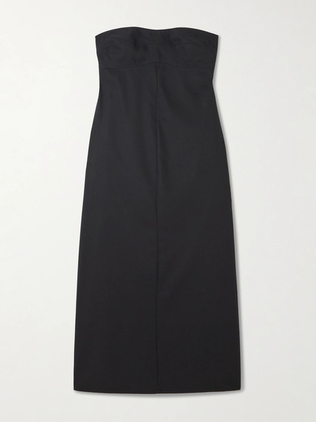  St. Agni   Strapless Wool Maxi Dress   Black 
