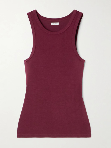  St. Agni   Tencel™ Lyocell Blend Stretch Jersey Tank   Burgundy 