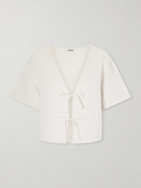  Staud   Ava Linen Blouse   Off White 