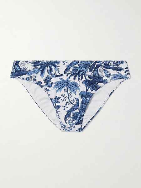  Staud   Corsage Printed Recycled Bikini Briefs   White 