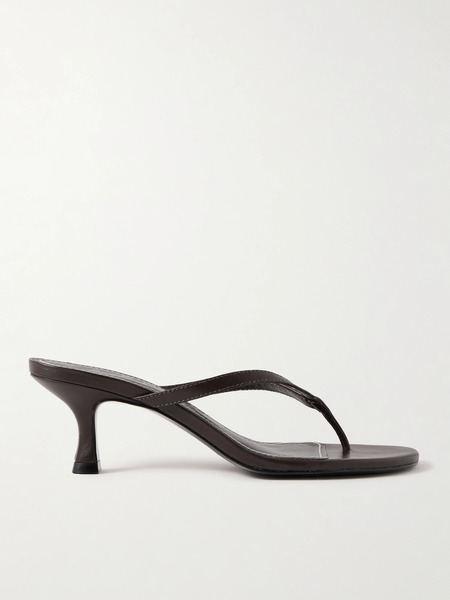  Staud   Freja Leather Sandals   Dark Brown 