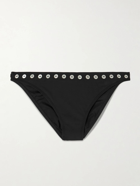  Staud   Gemma Embellished Bikini Briefs   Black 
