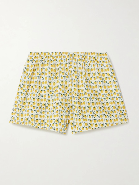  Staud   Paddle Printed Cotton Blend Shorts   Yellow 