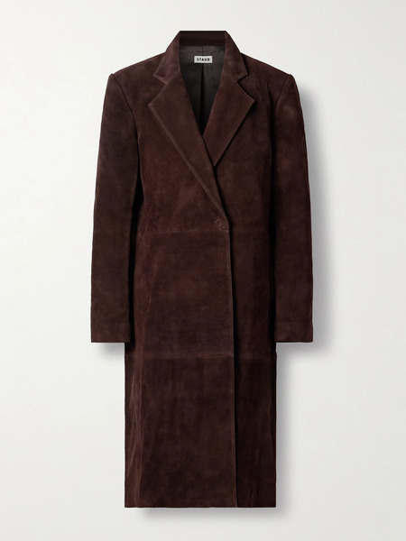  Staud   Sabine Suede Coat   Dark Brown 