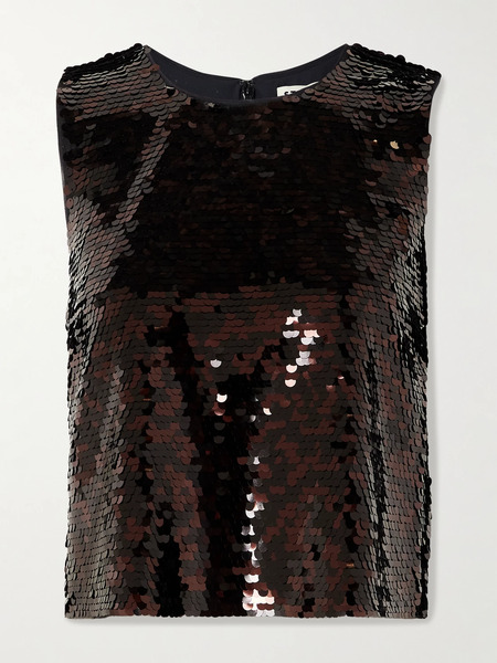  Staud   Seraphina Sequined Tulle Top   Black 