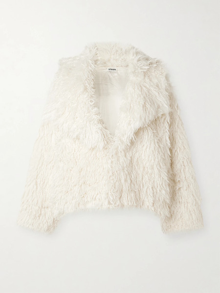  Staud   Soprano Oversized Plush Jacket   Ivory 
