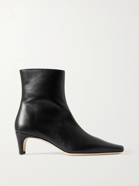  Staud   Wally Leather Ankle Boots   Black 