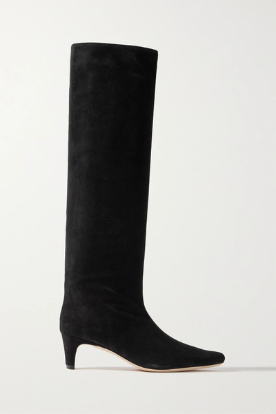  Staud   Wally Suede Knee Boots   Black 
