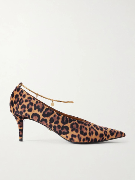  Stella Mccartney   Embellished Leopard Print Velvet Pumps   Leopard Print 