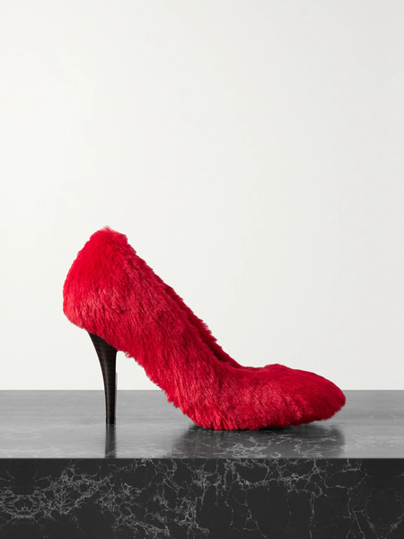  Stella Mccartney   Faux Fur Pumps   Red 