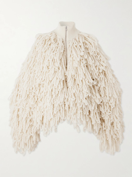  Stella Mccartney   Fringed Wool Blend Jacket   Cream 