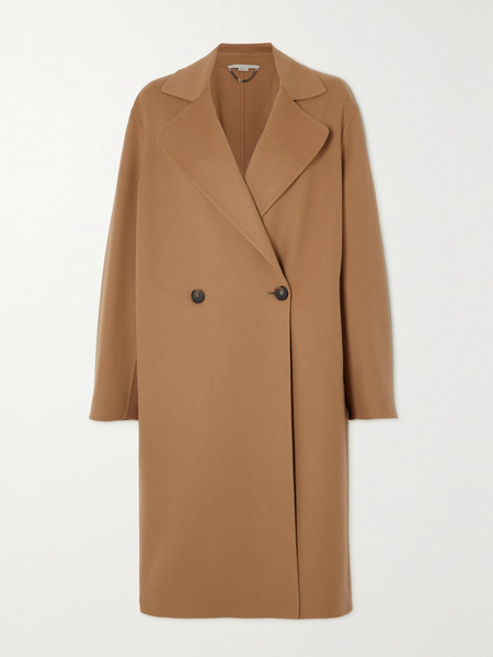  Stella Mccartney   Iconic Double Breasted Wool Coat   Camel 