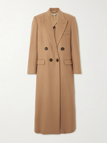  Stella Mccartney   Oversized Double Breasted Wool Coat   Camel 