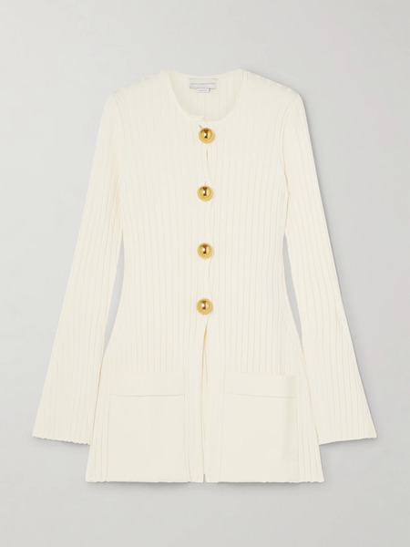 Stella Mccartney   Ribbed Knit Cardigan   Ivory 