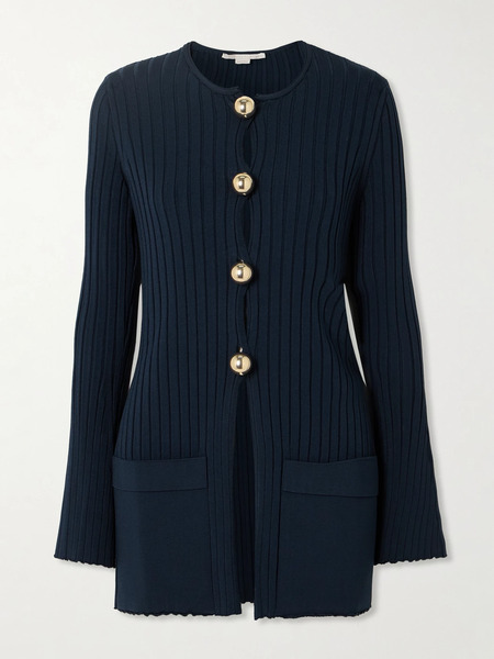  Stella Mccartney   Ribbed Knit Cardigan   Navy 