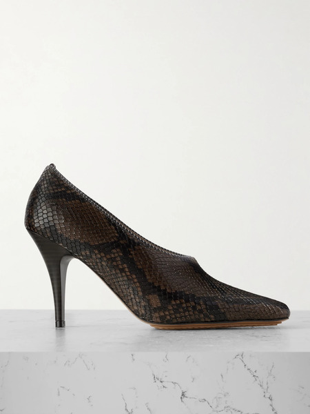  Stella Mccartney   Snake Effect Vegan Pumps   Dark Brown 