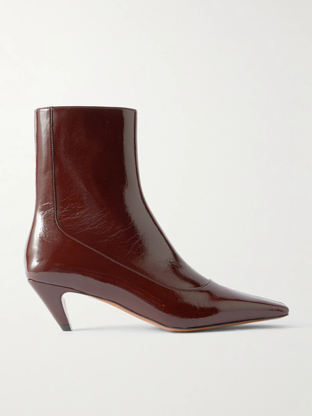  Stella Mccartney   Spur Glossed Ankle Boots   Chocolate 