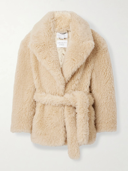  Stella Mccartney   Wool Blend Fleece Coat   Cream 