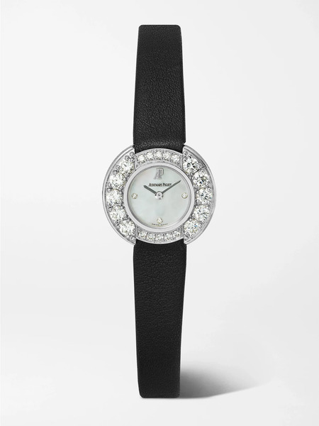  Stephanie Windsor   + Audemars Piguet Vintage 2000 C Mini 22mm 18 Karat White Gold, Diamond, Mother Of Pearl And Leather Watch, Ref. No. 67366bc (fits Up To 6.5 Wrist)   One Size 