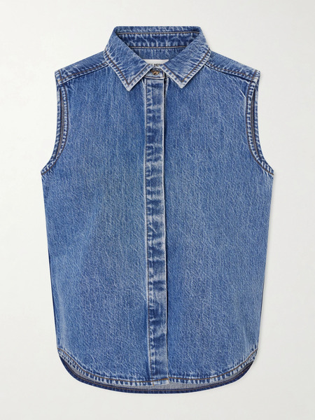  Still Here   Emma Denim Shirt   Dark Denim 