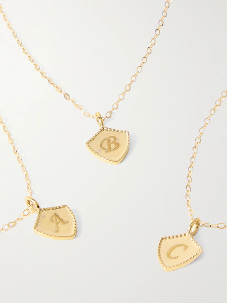  Stone And Strand   Mini Shield 10 Karat Gold Necklace   F 