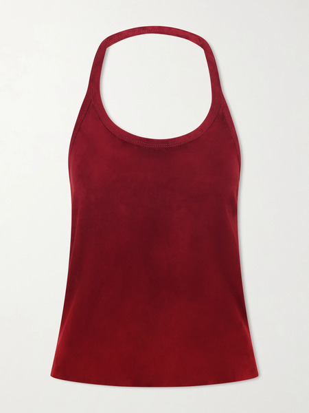  Stouls   Cherry Open Back Suede Halterneck Tank   Red 