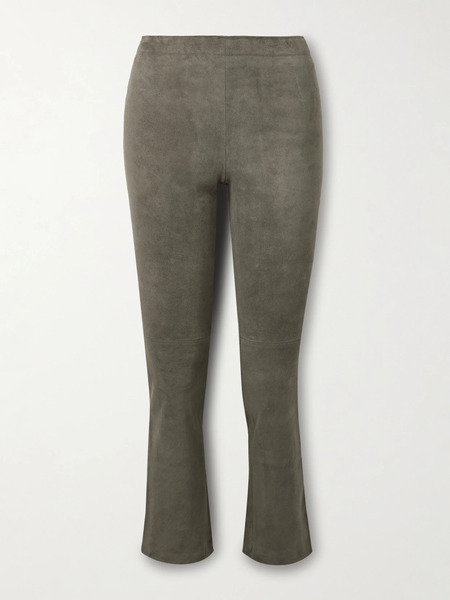  Stouls   Jp Twenty Cropped Suede Flared Leggings   Gray 