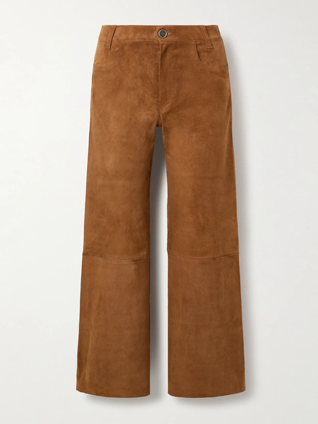  Stouls   Lilou Cropped Suede Wide Leg Pants   Tan 