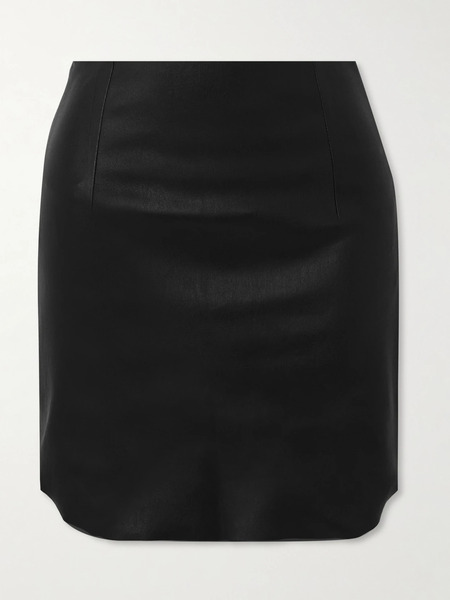  Stouls   Stretch Leather Mini Skirt   Black 