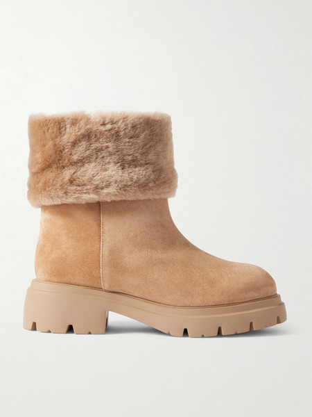  Stuart Weitzman   Hudson Shearling Ankle Boots   Camel 