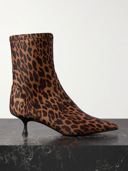  Stuart Weitzman   Naomi Leopard Print Scuba Ankle Boots   Leopard Print 