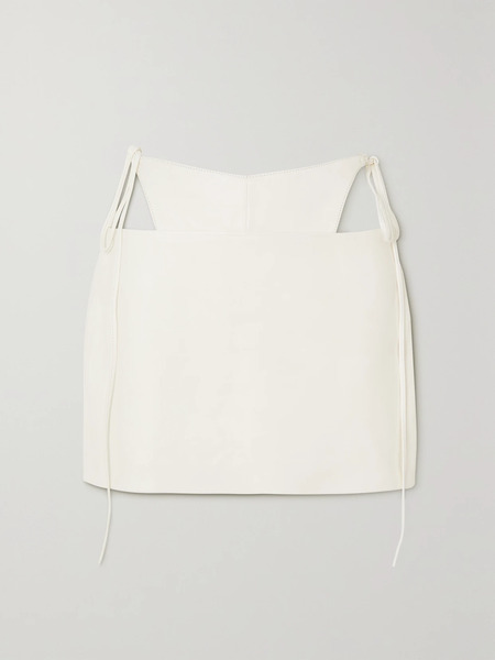  Supriya Lele   Cutout Leather Mini Skirt   White 