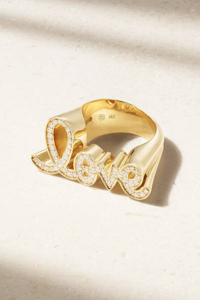  Sydney Evan   Love Script 14 Karat Gold Diamond Ring   3 
