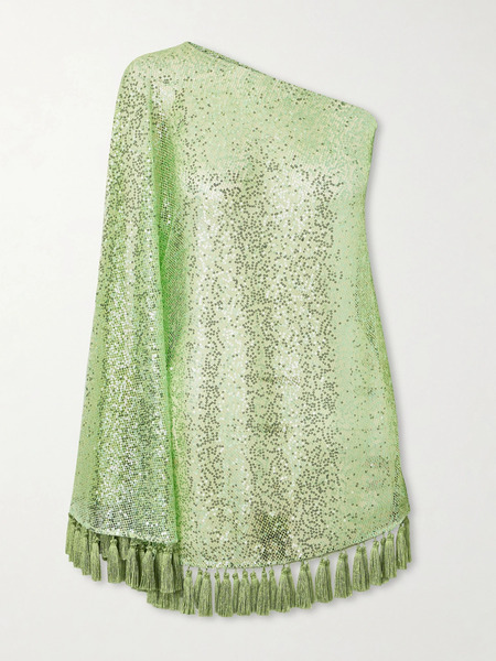  Taller Marmo   Sequined Fringed Blouse   Green 