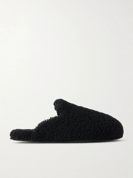  Tekla   Shearling Slippers   Black 