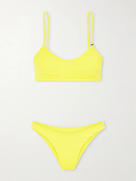  The Attico   Logo Embellished Triangle Bikini   Yellow 