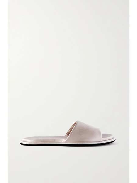  The Row   Canal Satin Slides   Light Gray 