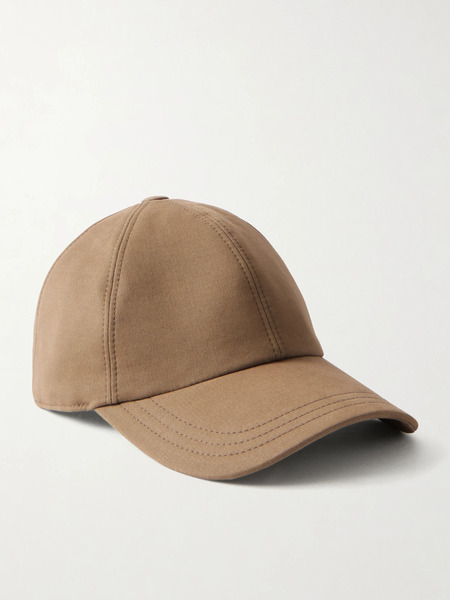  The Row   Caspian Cotton And Cashmere Blend Baseball Cap   Beige 