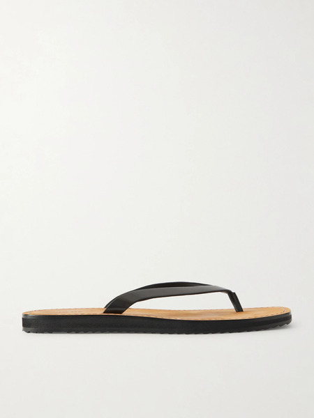  The Row   City Leather Flip Flops   Black 