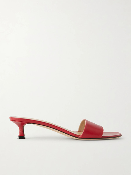  The Row   Combo Leather Mules   Red 