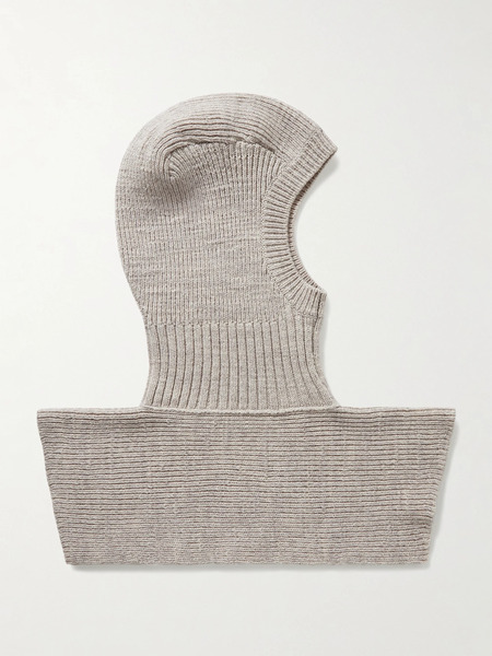  The Row   Danylo Ribbed Merino Wool Balaclava   Ivory 