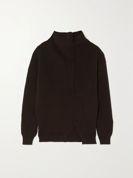  The Row   Dassimo Ribbed Wool Turtleneck Sweater   Brown 