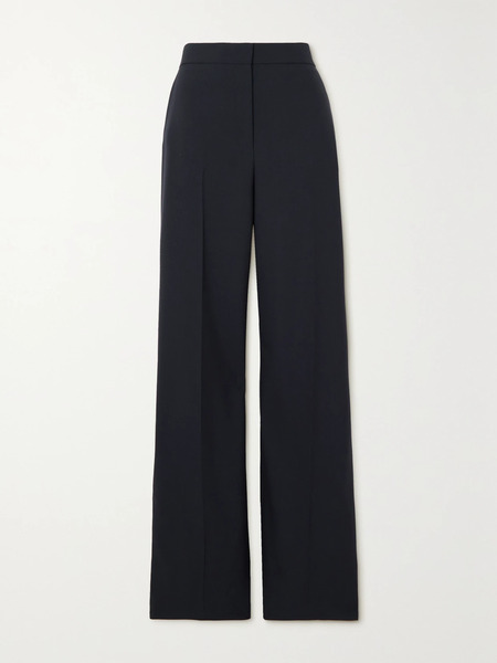  The Row   Delton Pleated Wool Straight Leg Pants   Navy 