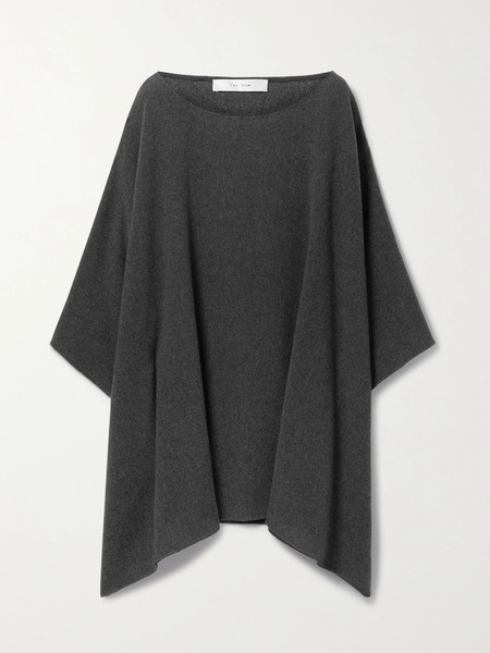  The Row   Elize Oversized Cashmere Blend Cape   Dark Gray 