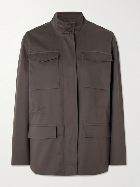  The Row   Floriane Stretch Cotton And Cashmere Blend Field Jacket   Brown 