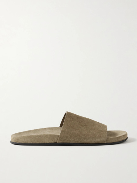  The Row   Hugh Suede Slides   Beige 