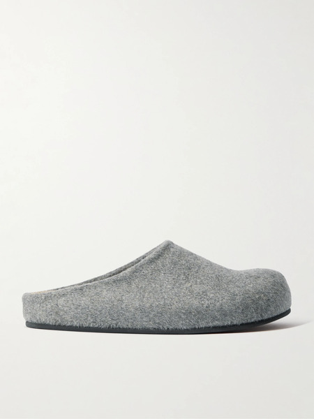  The Row   Hugo Wool And Cashmere Blend Slippers   Gray 