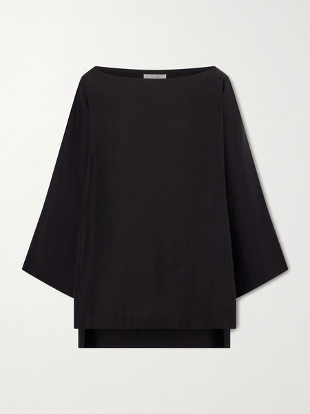  The Row   Junia Oversized Linen Blouse   Black 
